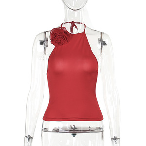 Kaus musim panas wanita motif bunga blus rompi tanpa lengan Atasan wanita baju atasan wanita seksi - Product Image 4