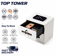 Armoire compacte moderne à double tiroir en acier verrouillable, unité de rangement écologique pour chambre à coucher, pour usage domestique et commercial