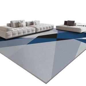 Alfombra Geométrica Rectangular de Poliéster Antideslizante para Sala de Estar, Dormitorio, Sofá, Piso, Alfombra Absorbente y Agradable al Tacto - Product Image 1