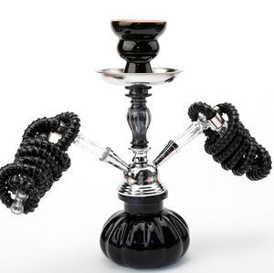 Ensemble de chicha portable en plastique rose avec miroir et éclairage LED, 2 tuyaux, durable et écologique - Product Image 5