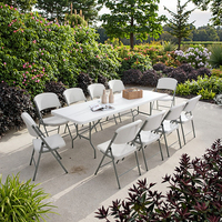 Table pliante en plastique de 244 cm (8 pieds) pour intérieur ou extérieur, design moderne, idéale pour les hôtels, mariages, pique-niques et camping
