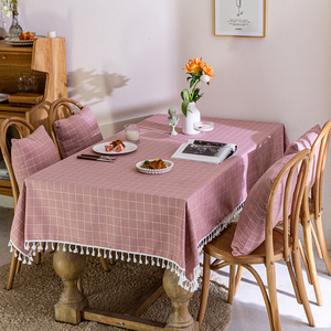 Bền hiện đại DệT Kim Thêu Trắng lanh hình học Khăn Trải Bàn vuông lưới thiết kế 1PC tùy chỉnh chống ẩm từ Trung Quốc - Product Image 2