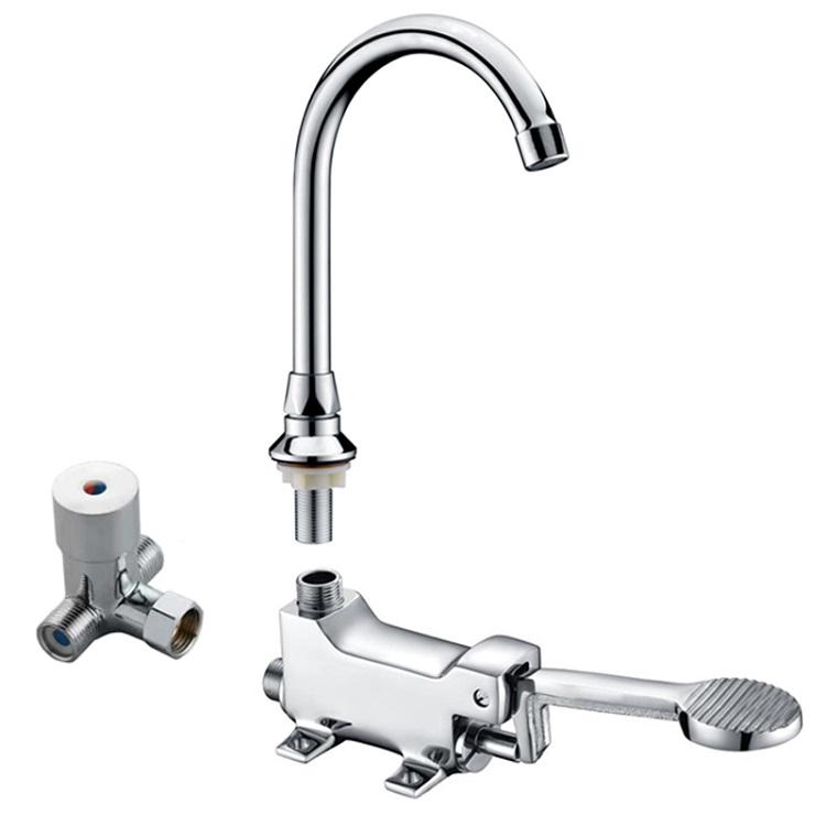 Rubinetto A Pedale Per Acqua Fredda - Miscelatore Senza Contatto Per Lavabo - Alloy Di Zinco