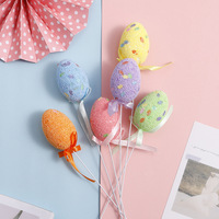 Vente en gros de paillettes en mousse de pâques, Simulation d'œuf à bulles perlé, œufs de Shimme, artisanat avec ruban, décorations de pâques, cadeaux