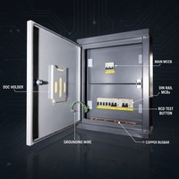Boîtier de distribution personnalisable pour compteur d'énergie intérieur série XM, 1 phase, 3 phases, 6 kA, protection contre les courts-circuits, norme GB IEC, homologué pour le gouvernement