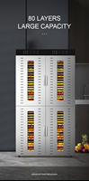 Séchoir industriel commercial pour fruits et aliments, 20, 48, 80, 96 plateaux, en acier inoxydable, pour fruits, légumes, viande, déshydrateur alimentaire