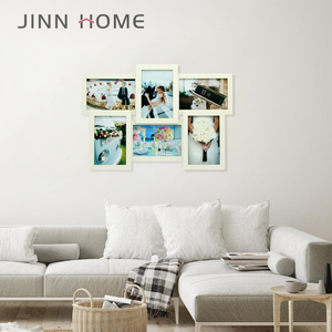 Jinn Home 16x20 Treo Tường Gỗ Hình Ảnh Khung <span class=keywords><strong>6</strong></span> Mở 4x6in Cắt Dán Khung Ảnh Với Đồng Trắng Bằng Gỗ Tường Treo - Product Image 6