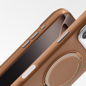 เคสโทรศัพท์หนังแม่เหล็กแบบเรียบ รุ่น L137 สำหรับ iPhone 13 14 15 16 17 Pro Max พร้อมขาตั้งหมุนได้ 360 องศา - Product Image 6