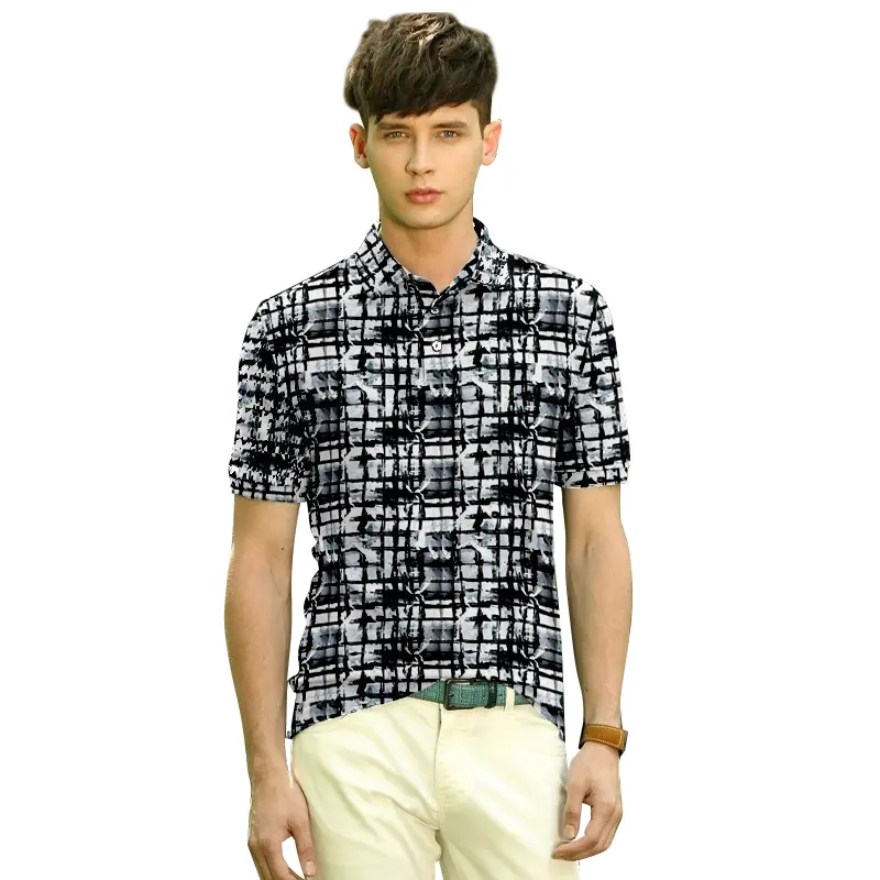 OEM/ODM camisas urbanas talla s hombre short sleeve style men shirt customized printing shirts for men polyester