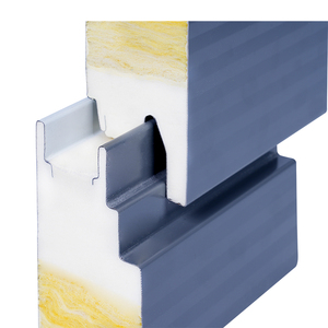 Panneau mural sandwich d'<span class=keywords><strong>isolation</strong></span> thermique en <span class=keywords><strong>laine</strong></span> <span class=keywords><strong>de</strong></span> <span class=keywords><strong>verre</strong></span> avec noyau en acier <span class=keywords><strong>de</strong></span> 50 mm pour atelier et entrepôt - Product Image 6