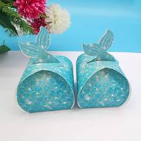 50 pièces/paquet sirène thème fête papier boîte-cadeau boîte à bonbons pour mariage bébé douche enfants joyeux anniversaire fête décoration