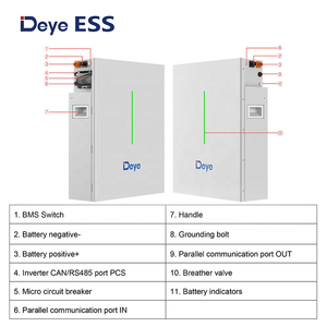 Высокопроизводительная настенная литиевая батарея Deye RW-F10.<span class=keywords><strong>2</strong></span> 51.<span class=keywords><strong>2</strong></span>В 200Ач 10кВт·ч LiFePO4 для домашнего использования - Product Image 4