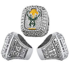 N.B .. 2021 <span class=keywords><strong>Milwaukee</strong></span> <span class=keywords><strong>Bucks</strong></span> Championship Ring Juego de trofeos de baloncesto, anillo de moda deportivo de alta calidad Aniversario coleccionable - Product Image 4
