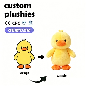 Peluche de <span class=keywords><strong>Patito</strong></span> Amarillo Personalizable, Súper Suave, de Algodón PP, con Logotipos Bordados, Diseño Personalizado - Product Image 1