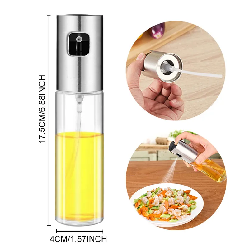 250/500ml Kitchen Olive Oil Vinegar Sprayer Dispenser Glass Bottle Cooking Tool
