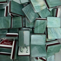 Jeu de Mahjong Américain Vert Jardin en Acrylique, 160 Pièces Écologiques, Gravées sur 3 Couches, pour Divertissement