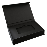 Boîte cadeau magnétique en carton noir sur mesure en gros avec insert en mousse