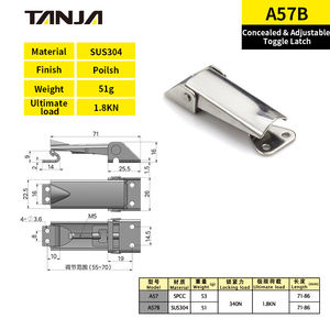 ตัวล็อคแบบปรับได้และซ่อนได้ ทำจากสแตนเลส <span class=keywords><strong>A57</strong></span> เกรด 304 สำหรับงานอุตสาหกรรม - Product Image 2