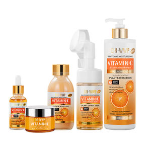 Toptan 5 Parça Özel Etiketli Yüz Serumu Kremi Yüz Temizleyici Losyon C Vitamini Cilt Bakım Seti - Product Image 1