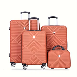 JINYINE Elegant Pc Malas De Viagem Creative Carry On Luggage Hard Shell Orange Polycarbonate Suitcase Sets