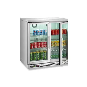 Réfrigérateur commercial à double porte ouverte transparente de haute qualité petit réfrigérateur d'affichage