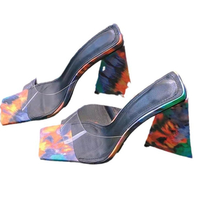 Autunno inverno sandali con tacco a punta aperta da donna pantofole Sexy nuovi stili con soletta in PU leggera all'ingrosso della fabbrica - Product Image 1