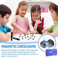 Jeu d'échecs magnétique avec 32 pierres, sac de rangement en corde, jeu de table portable pour les voyages, le camping, l'utilisation en plein air, jeu interactif sans plateau