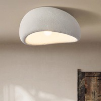 Lustre de plafond style Wabi-Sabi japonais, luminaire LED moderne en résine grise, flux lumineux moyen, pour chambre et salon