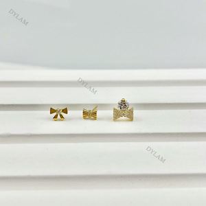 Dylam Ins Hot Sale <b>Cute</b> Tiny Imitation Pearls Bowknot <b>Earring</b> for Women Cubic Cz Temperament Stud <b>Earrings</b> Charm Jewelry - Product Image 5