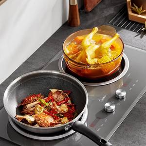 Cocina de Inducción de Doble Quemador Midea, 3500W, Gris Basalto, Acero Inoxidable, Control Mecánico, con Función de Reserva - Product Image 2