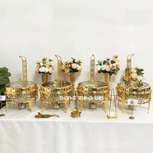 Thiết kế mới nhà hàng Nguồn cung cấp chaffing phục vụ thực phẩm ấm hơn tự chọn phục vụ chafer món ăn kim loại ưa thích chafing món ăn tự chọn bộ - Product Image 2