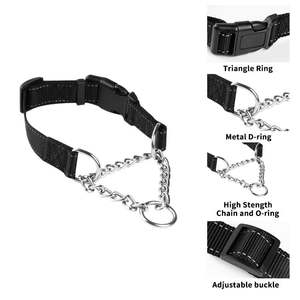 Collier de chaîne en Nylon réfléchissant pour chien, ajustable, avec chaîne en métal, pour la marche du chien, offre spéciale, - Product Image 2