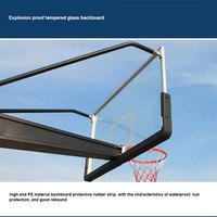 Cancha de baloncesto American Conical Shape Adultos Estándar en el suelo Meta de aro de baloncesto fijo para la escuela