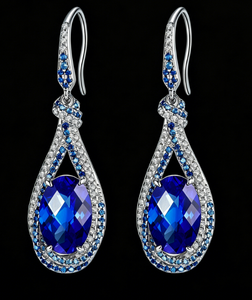 925 Silver Cultivated Paraiba Green <b>Garnet</b> <b>Earrings</b> Laboratory Cultivated Boutique Gift Elegant Fashionable Luxury H - Product Image 2