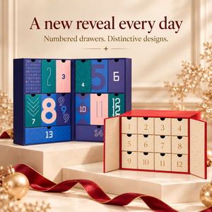 Calendrier de l'Avent Cosmétique Personnalisé ODM, 12-30 Compartiments, Boîte Rigide en Papier Couché avec Fermeture Magnétique pour Noël - Product Image 6
