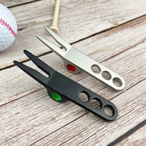 <b>Golf</b> Divot Tool Zinc Alloy Matte Nickel Black Green Repair Fork For <b>Golf</b> Course Maintenance - Product Image 4