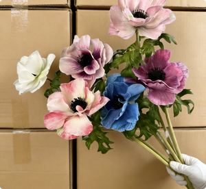Tiges d'anémones artificielles multicolores Jarrey, aspect réaliste, fleurs d'anémones artificielles pour <span class=keywords><strong>bouquet</strong></span> de mariage, décoration de la maison - Product Image 1