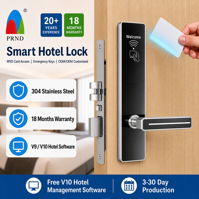 Hotel RFID Card Lock System with Durable Anti-Theft Waterproof Features Keyless Digital Smart Key Card Door Lock Stainless Steel