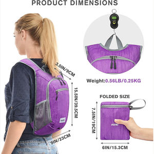 Échantillon gratuit Vente en gros Sac à dos de randonnée pliable avec sac étanche personnalisé pour les activités de plein air, le camping et les sports - Product Image 3