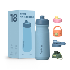 Botella de Agua para Bicicleta Hong Ling de 18 oz, Acero Inoxidable 304, Libre de BPA, con Tapa de Doble Función y Recubrimiento en Polvo para Ciclistas - Product Image 1