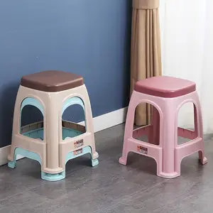 Colorful Plastic Modern Square High Stool Anti Slip Plastic Stool Safety Home Plastic Bath Step Stool