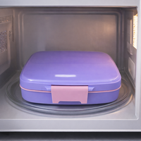 Boîte à lunch en acier inoxydable à 3 compartiments de 800 ml, conforme aux normes FDA LFGS, sans BPA, pour étudiants, micro-ondable, étanche, pour pique-nique, salade de fruits
