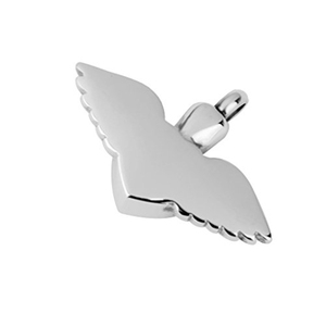 Kalung Wadah Abu Kremasi Berbentuk Hati Sayap Kristal Kristen Berlapis Perak Stainless Steel, Tempat Penyimpanan Abu Kenangan, Liontin Malaikat - Product Image 5