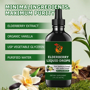 Custom Label Pure Sambucus Extract 600mg Elderberry Liquid Drops for Kids Adult Enhance Antioxidant Liquid Drink Herbal Formula - Product Image 6