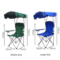 Logo personnalisé parasol extérieur pliable sac à dos Portable pliant Camping chaise de plage avec auvent pour le voyage