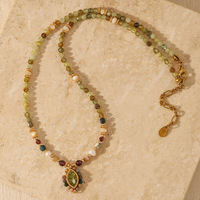 Collier unique de conception nouvelle, perles de tsavorite naturelle, coquillages, perles d'eau douce, collier fait main, pendentif bohème en pierres précieuses pour femmes