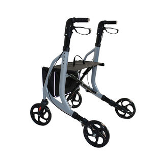 Andador de movilidad plegable gris para adultos, ayuda médica para caminar de aleación de aluminio, andador para uso doméstico para ancianos - Product Image 2