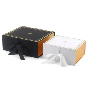 Caja de regalo magnética de cartón negro con logotipo personalizado Islam Ramadan Eid mubarak caja de papel para dulces