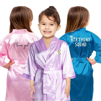 Offre Spéciale – 55 Couleurs – Robes Kimono en Soie Satinée pour Filles et Enfants – Idéales pour le Spa, Demoiselles d'honneur, Anniversaires, Soirées, Mariages et Tenues de Princesse