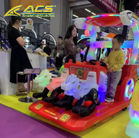 Attraction d'arcade commerciale intérieure ACS Red Multi Seat Animal Ride-On avec éclairage, certifiée CE